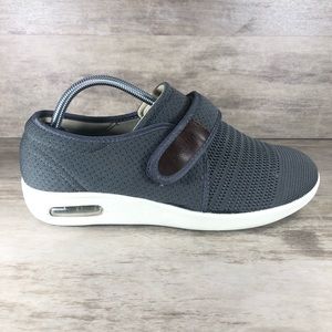 Youyun Diabetic Comfort Walking Shoe No Tie Air Cushion Gray Men 9